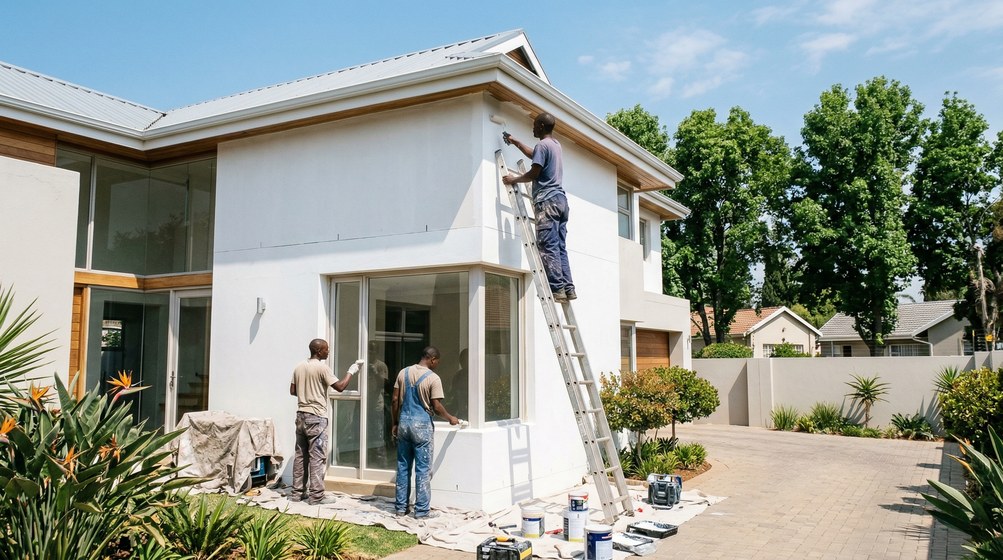 Roof painting on a Plumstead family home, Cape Town
