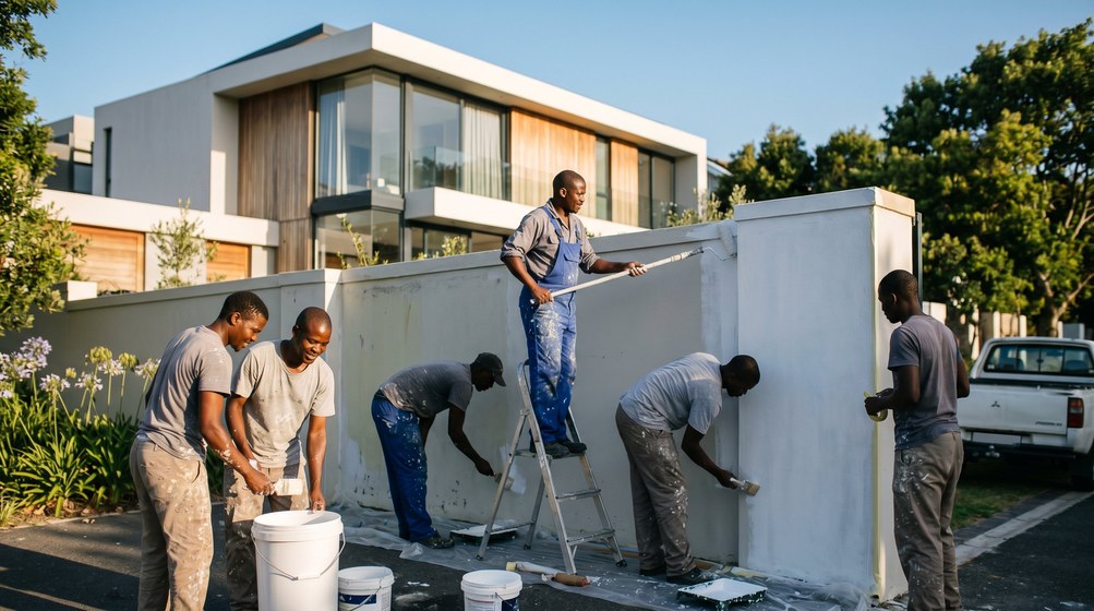 Boundary wall painting on a Bishopscourt property, Cape Town