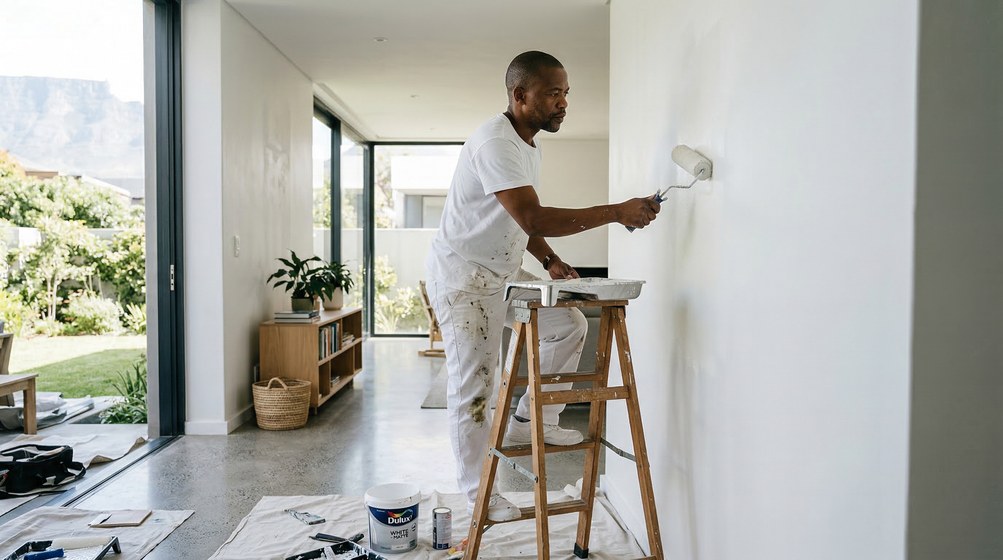 Interior repaint of a Claremont flat, Cape Town